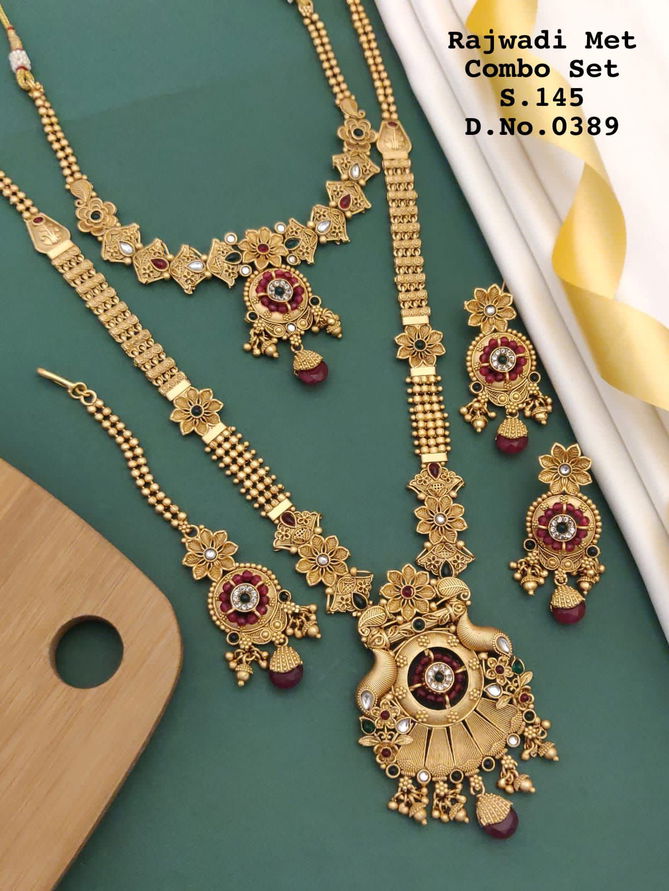 Bridal Jewellery Rajwadi Matt Majak Combo Set 3
